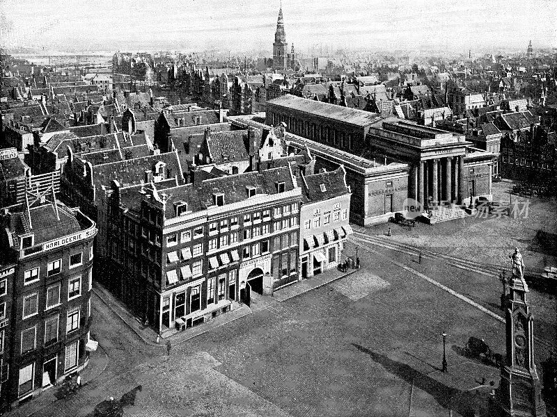 阿姆斯特丹的城市景观，荷兰- 19世纪